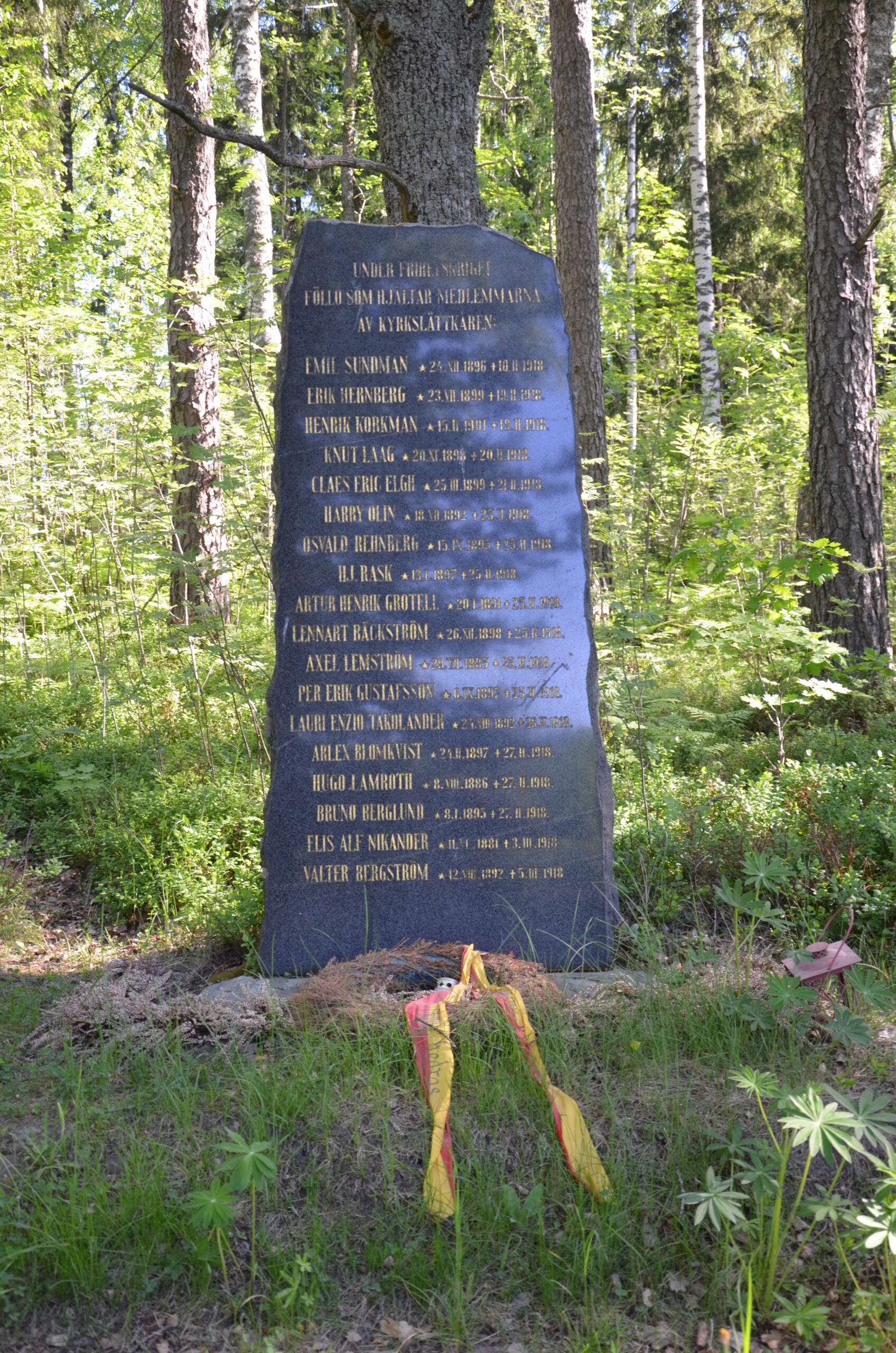 Sigurdsin taisteluissa 1918 kuolleiden muistomerkki