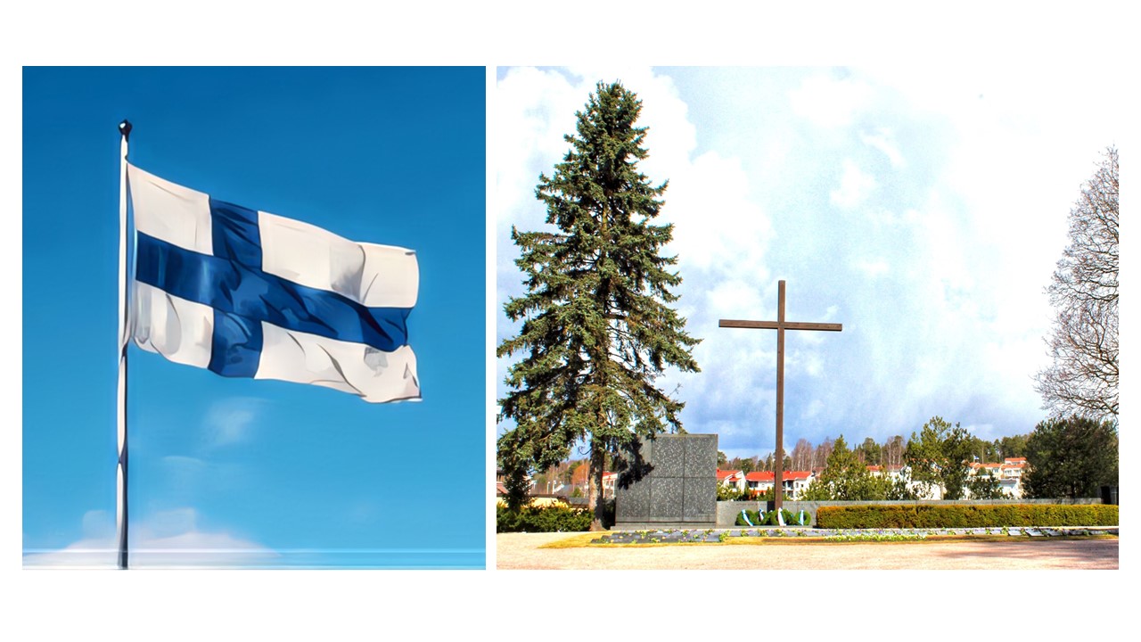 Finska flaggan och hjältegravar