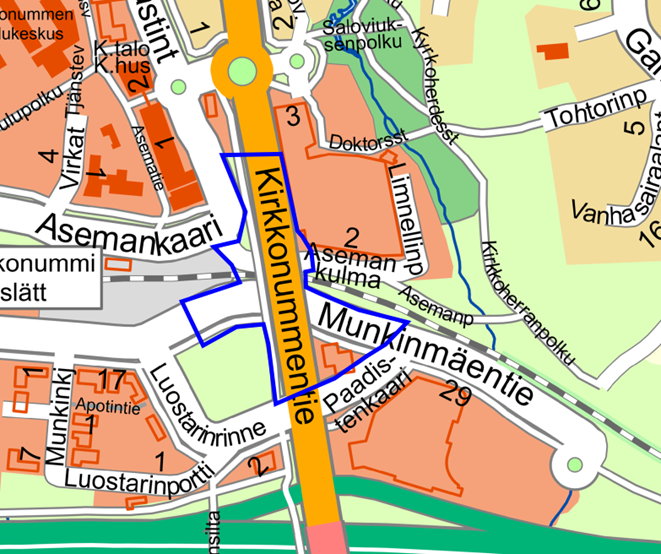 Kirkkonummentien, Munkinmäentien ja Asemankulman katusuunnitelmaluonnokset katsottavissa kunnan verkkosivuilla